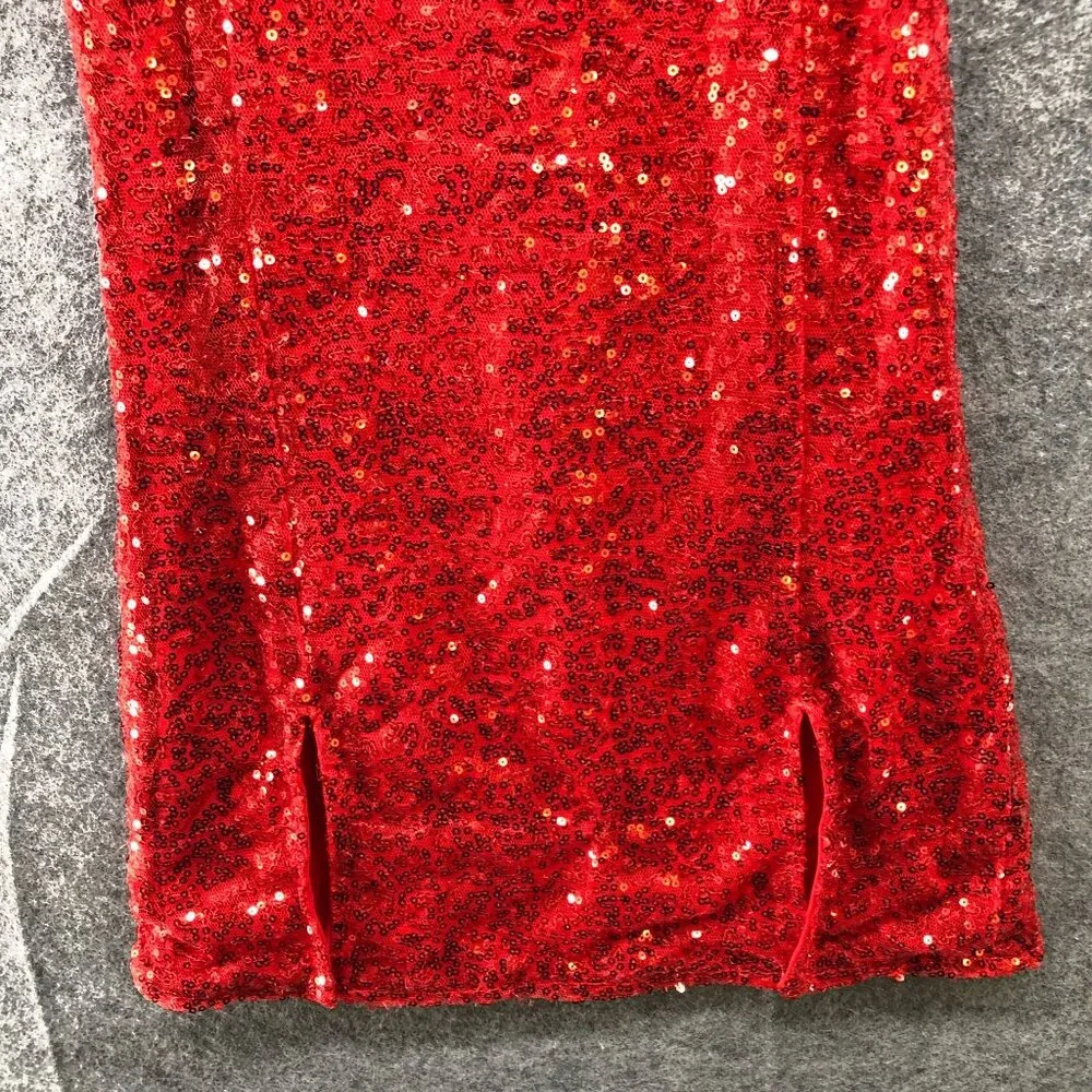 Lolanta Girls Dance Costume Dress Size 6-7 (130) Red Sequin‎ Sleeveless Jazz